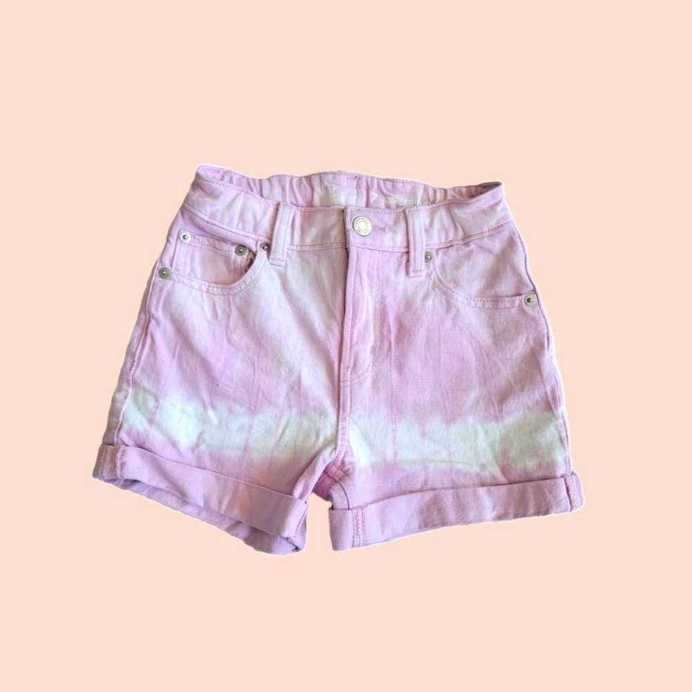 Gap Girls' Bubblegum Pink Dip Dye High Rise Girlfriend Shorts 7Y